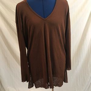 Wave zone size medium brown blouse